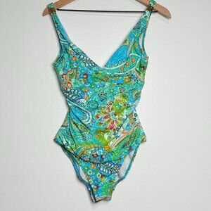 Lauren Ralph Lauren Bathing Suit Vibrant Paisley Women's‎ 8 Vacation Tropical